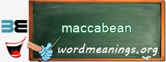 WordMeaning blackboard for maccabean